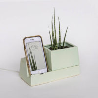 Phone holder planter
